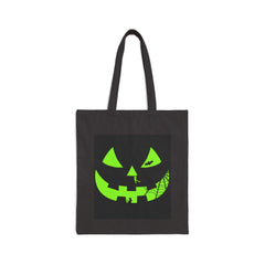Halloween tote bag, spooky graphics bag, cotton canvas bag, Halloween gift, trick or treat bag, Halloween accessory. ghostly graphics bag
