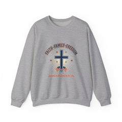 Faith • Family • Freedom Sweatshirt | Patriotic Faith-Based July 4th