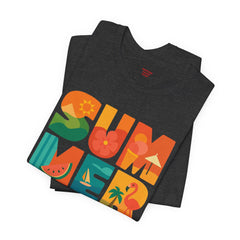 Summer Graphic Tee — Colorful Tropical "SUMMER" Typography T-Shirt