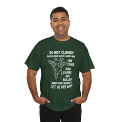 Clumsy Funny Goat Graphic Tee | Unisex Heavy Cotton Tee | Great Gift for Animal Lovers, Birthdays, Casual Wear, Humorous Gifts, Everyday Style