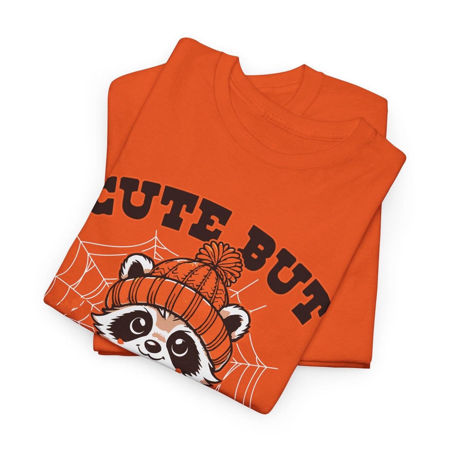 Cute But Spooky Halloween Raccoon! Graphic Unisex Heavy Cotton Tee