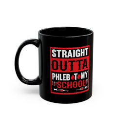 Black Mug with Phlebotomy Design – Perfect Gift for Medical Students, Coffee Lovers, Graduation, Back to School, or Study Sessions