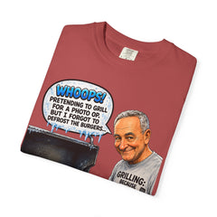 Grill Master Grandpa Funny BBQ T-Shirt — "Whoops! Pretending to Grill for a Photo" Graphic Tee