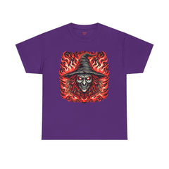 Flaming Fire Witch - Graphic Unisex Heavy Cotton Tee