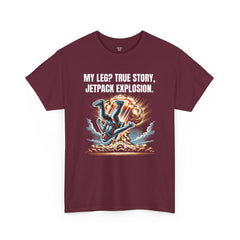 Amputee Exploding JetPack Humor - Unisex Garment-Dyed T-shirt