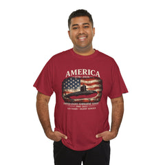 America 250th Submarine 125th Flag T-Shirt — Vintage USA Military Tee