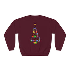Guitar Lover Christmas Tree - Unisex NuBlend® Crewneck Sweatshirt / Electric, Acoustic Guitar, Guitarist Gift, Christmas Gift, Gift for him