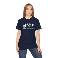 PEACE LOVE AMPUTEE - Unisex Ultra Cotton Tee | Amputee, Leg Amputee, Limb Awareness, Prosthetic, Motivational Tee,