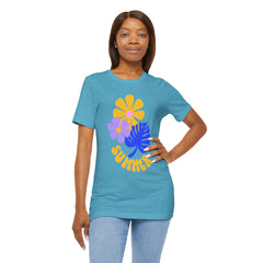 Summer Floral Tee — Retro Flowers & Monstera Design