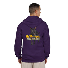 Personalized with your dogs image Zip Hoodie — "My Therapist Has a Wet Nose" Graphic