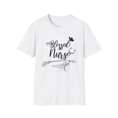 Blessed Nurse - Unisex Softstyle T-Shirt | Nurse Awareness, Medical Wear, Gift For Her, Scrubs Tee, Medical Staff Gift, Registered Nurse, RN