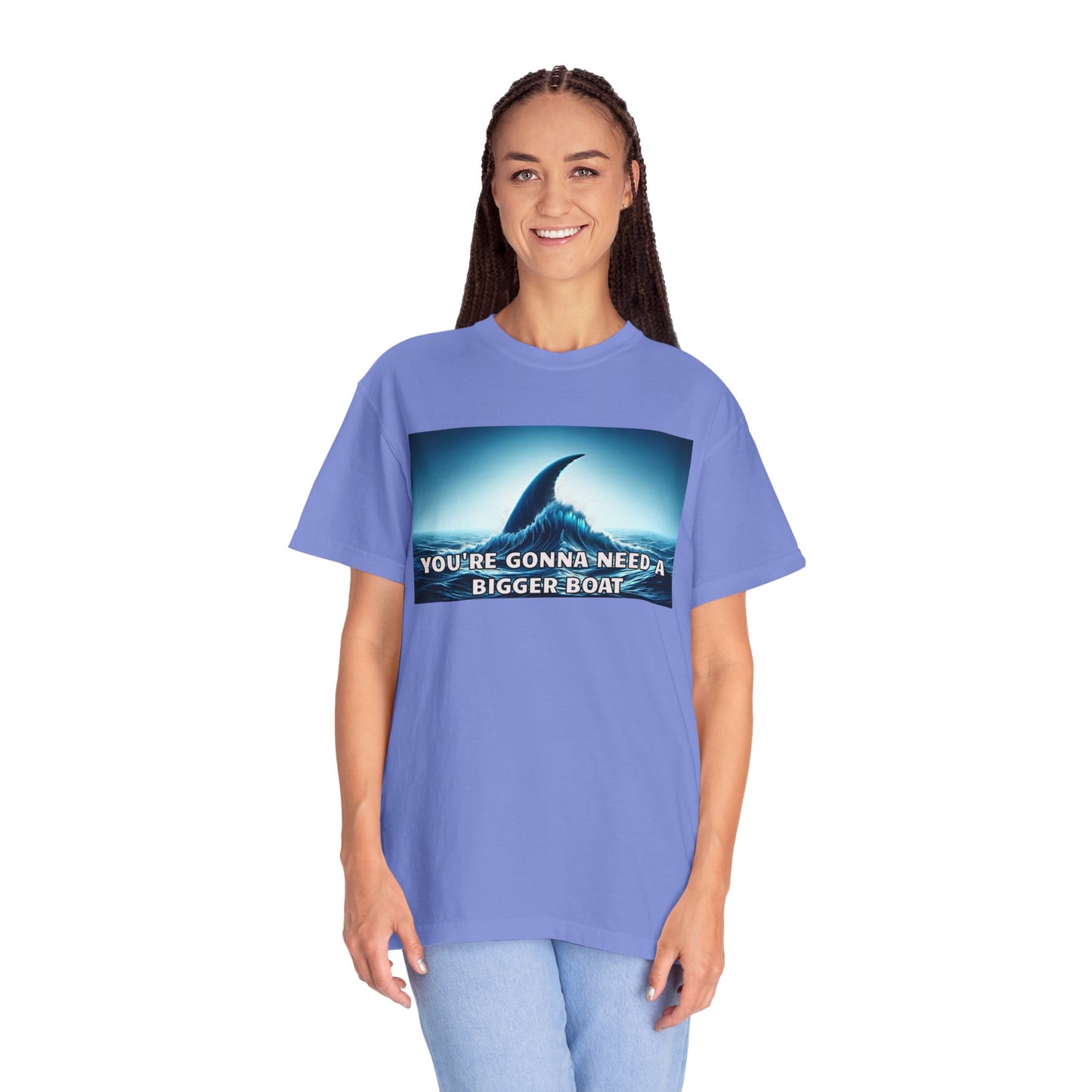 Jaws Movie  Influenced shark fin quote Mural Graphic - Unisex Comfort Colors Shirt