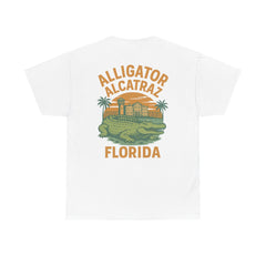 Alligator Alcatraz Unisex Heavy Cotton Tee, Florida Souvenir Shirt, Travel Gift, Vintage Style Tee, Nature Lover Apparel