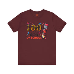 100 DAYS OF SCHOOL - Unisex Jersey Short Sleeve Tee | Elementary School Holiday, Gift For Her, Gift For Him, Teacher Shirt, Classroom Shirt