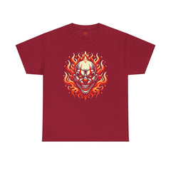 Flaming Fire Clown - Graphic Unisex Heavy Cotton Tee