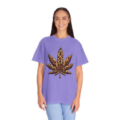 Vintage Leopard Cannabis Leaf T-shirt — Weed Lover Stoner Gift