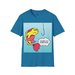 Hooked On Something Pop Art FISH Unisex Softstyle T Shirt  Reel this one in hook line and sinker