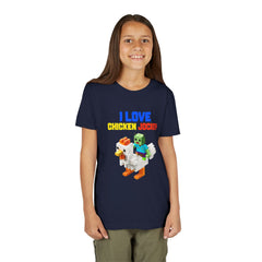 Youth I Love Chicken Jockey Tee - Fun Gamer T-Shirt for Kids