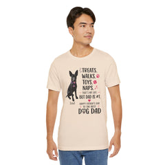 Personalized Dog Dad T‑Shirt — "Treats. Walks. Toys. Naps." Father's Day Gift