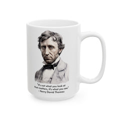 Henry David Thoreau mug, Thoreau quote mug, literary gift, book lover gift, ceramic mug, mothers day gift, inspirational mug, gift for her