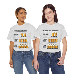 T-Shirt -  "A" School Math for Sailors Funny Beer Graphic Tee