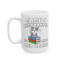 Funny Cat and Books quote mug, funny Librarian gift, white ceramic mug, 11oz,15oz mug, gift for Cat Lover, gift for him, gift for her