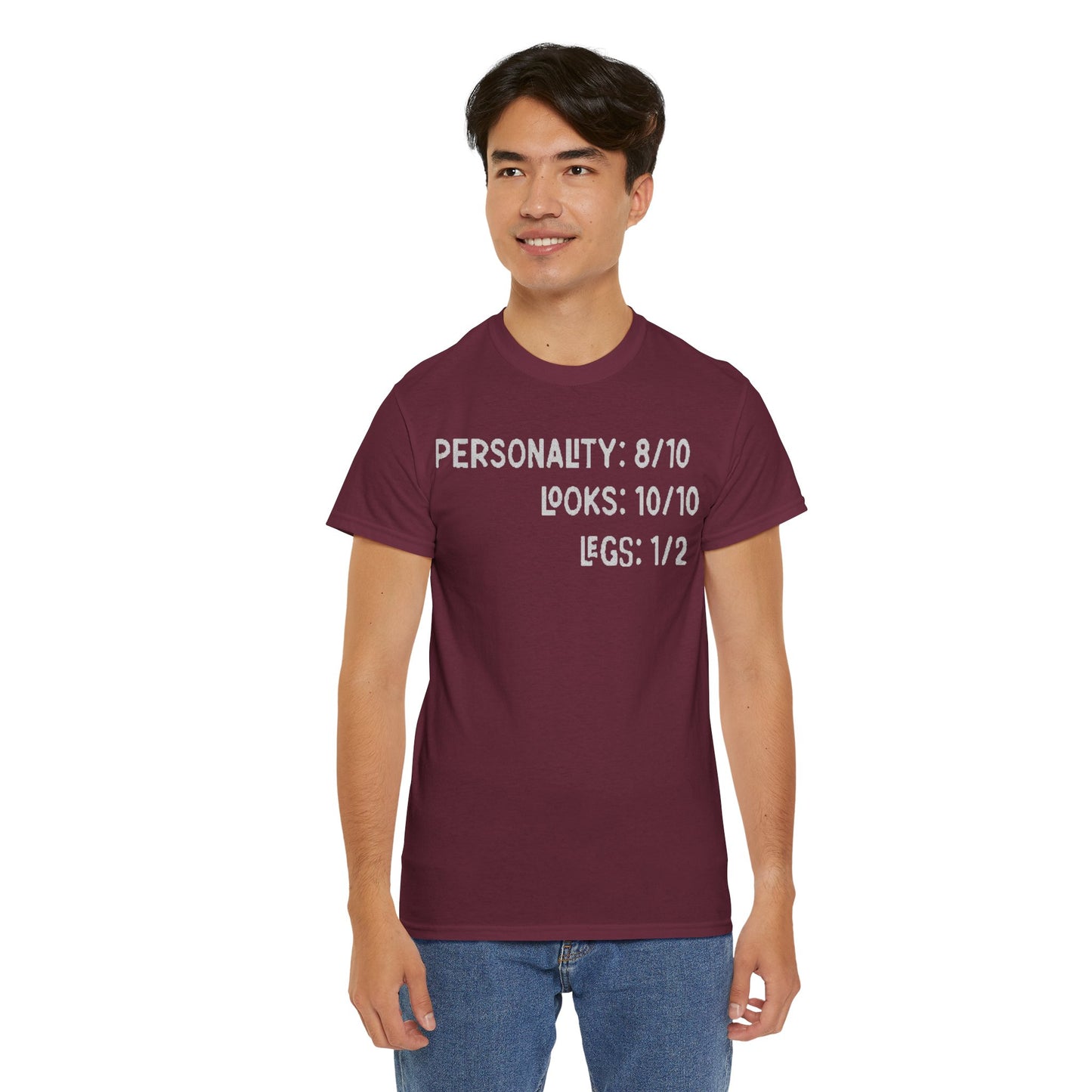 Personality, Looks, Fingers Count - Unisex Heavy Cotton Tee / Prosthetic Humor / One Leg / One Arm / Missing Fingers