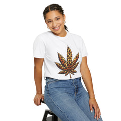 Vintage Leopard Cannabis Leaf T-shirt — Weed Lover Stoner Gift