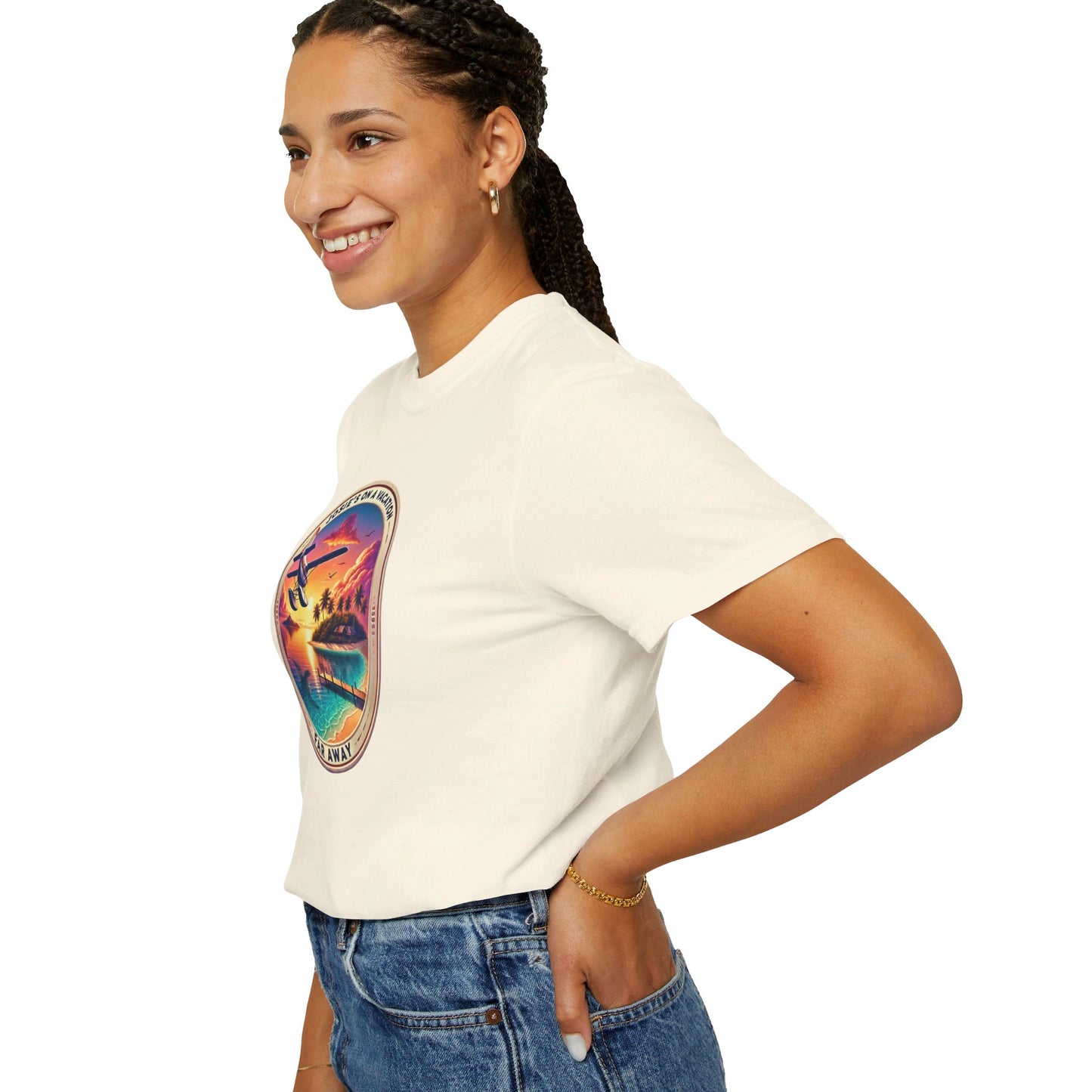 Josies On A Vacation Far Away Graphic Unisex Garment-Dyed T-shirt