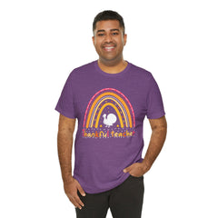 Thankful Teacher T‑Shirt – Retro Rainbow Turkey Teacher Appreciation Tee