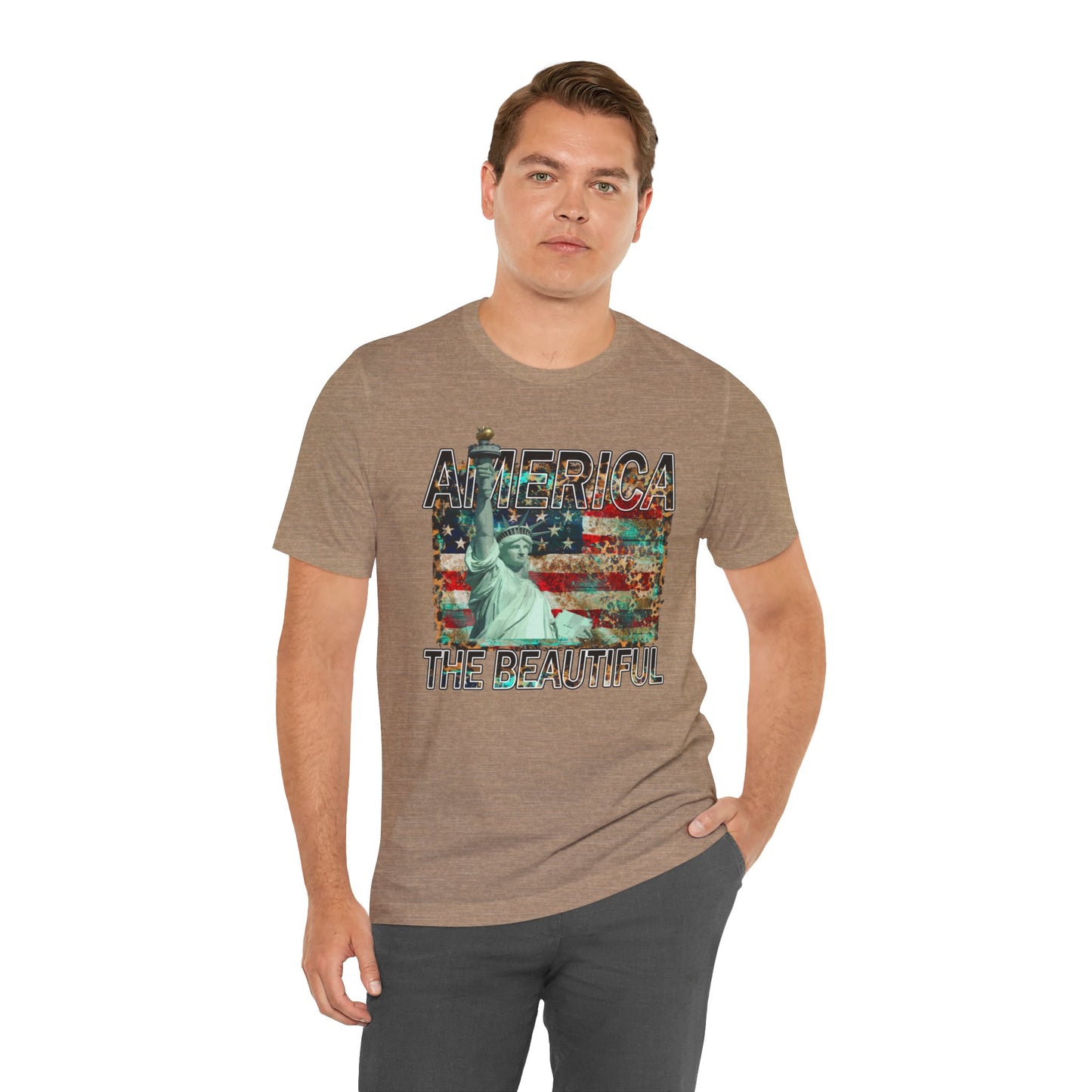 Statue Of Liberty, America The Beautiful, Unisex Jersey Short Sleeve Tee