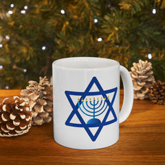 Star of David with  Menorah Jewish Graphic Ceramic Mug (11oz, 15oz)