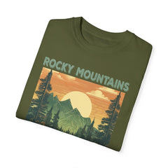 Rocky Mountains Colorado Graphic, Comfort Colors Soft Relaxed Fit Unisex Garment-Dyed T-shirt
