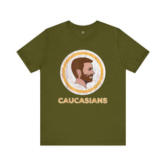 Bearded Graphic Tee - Funny Caucasians Satire Head Shot Unisex Jersey Short Sleeve Tee