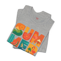 Summer Graphic Tee — Colorful Tropical "SUMMER" Typography T-Shirt