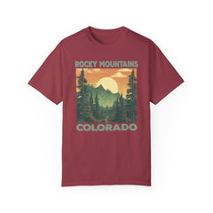 Rocky Mountains Colorado Graphic, Comfort Colors Soft Relaxed Fit Unisex Garment-Dyed T-shirt