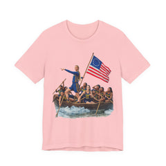 Historical Fever Patriot T‑Shirt — Revolutionary Flag Rowboat Design