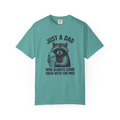 Just a Dad Raccoon T-Shirt | Garment-Dyed Tee for Father’s Day, Dad Gift, Animal Lover Shirt, Funny Dad Apparel, Gift for New Dads