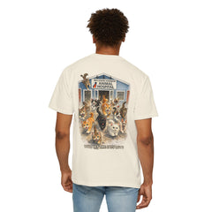Elizabeth Gill Front Logo Back Graphic Baldwin Harbor Animal Hospital "Who Let the Cats Out?" T Shirt