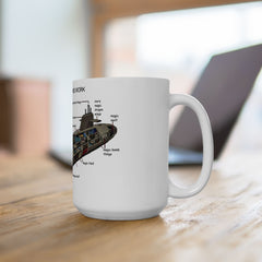 Submarine Design Ceramic Mug, How Submarines Work Gift, Nautical Coffee Cup, Marine Science Mug, Ocean Lover's Gift