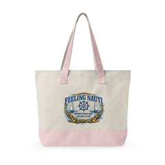 Feeling Nauti Canvas Tote — Hempstead Bay Sailing Club Nautical Zippered Beach Bag for Sailing Lovers