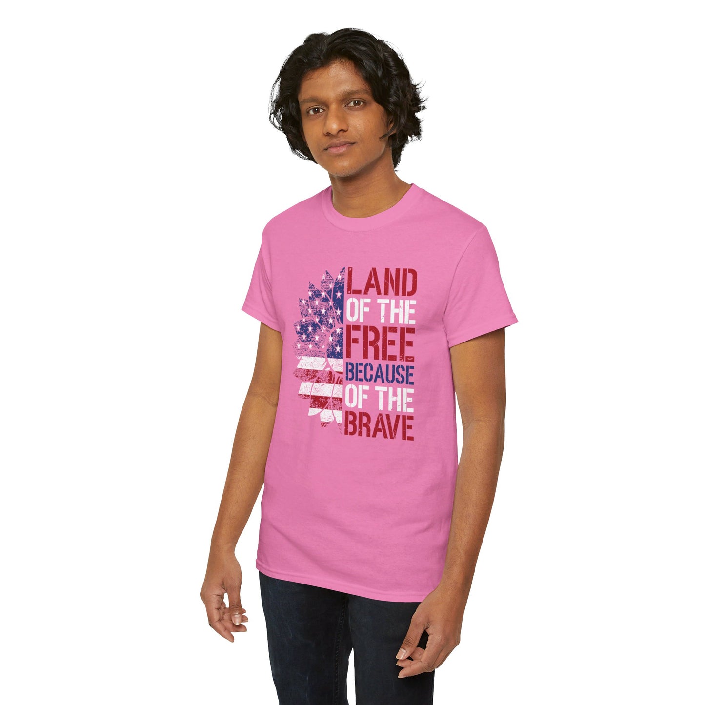 Land Of The Free Because Of The Brave - Unisex Cotton Tee