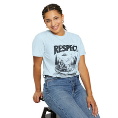 Bigfoot and Alien Outdoor Canoe Adventure - Respect The Locals T-Shirt