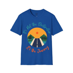 Its Not The Destination Its The Journey Retro Sunset Unisex Softstyle T-Shirt  A unique motivational expression of setting goals
