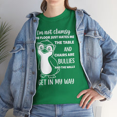 Clumsy Funny Penguin Graphic Tee | Unisex Heavy Cotton Tee | Great Gift for Animal Lovers, Birthdays, Casual Wear, Humorous Gifts, Everyday Style