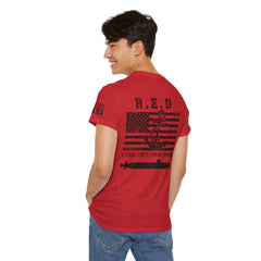 R.E.D. American Flag Submariner T-Shirt — "Until They Come Home" Patriotic Tee