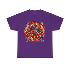 Fiery Fire Kraken - Graphic Unisex Heavy Cotton Tee