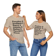 The Outsiders Shirt, Greasers Characters Shirt, Unisex Jersey Short Sleeve Tee