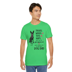 Personalized Dog Dad T‑Shirt — "Treats. Walks. Toys. Naps." Father's Day Gift