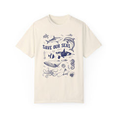 Vintage Style Sealife Comfort Colors Tshirt